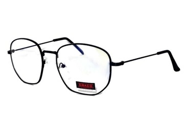 Męskie Okulary ANTYREFLEKSY BLUE LIGHT Komputera czarne Gamingowe Metalowe