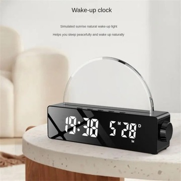 Светодиодные цифровые будильные часы с блестящим светом FM Radio Table Date Date