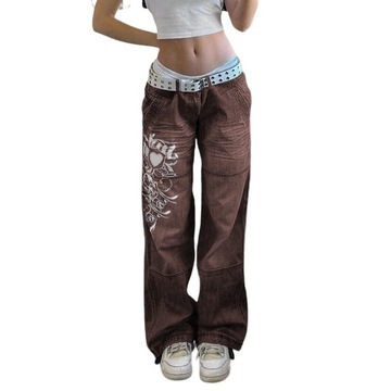Новые женские джинсы с принтом Y2K Baggy Jeans