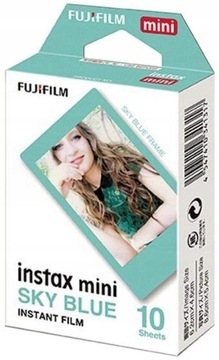 Wkłady Instax MINI Sky Blue 10 ZDJĘĆ Film 11 12 Niebieskie, Błękitne Ramka