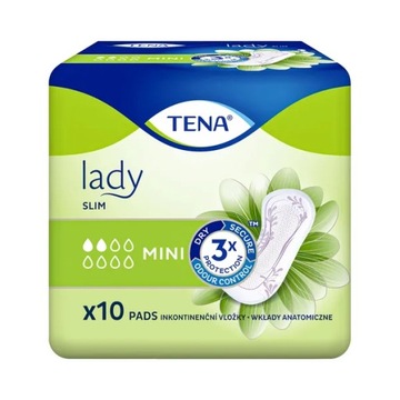 TENA Lady Slim Mini, specjalistyczne podpaski, 10 sztuk