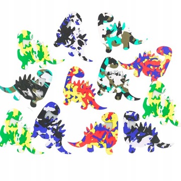Naklejki piankowe dinozaury wielokolorowe 11 x 13 cm Craft Universe 12 szt.