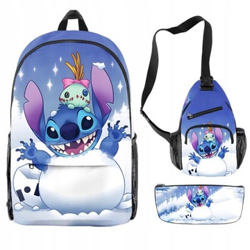 STICH PLECAK SZKOLNY ZESTAW PIÓRNIK TORBA 3W1, Lilo i Stitch, Wielokolorowy