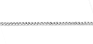 Srebrny łańcuszek rodowany lisi ogon 45 cm pr925