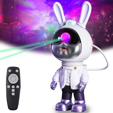 PROJEKTOR GWIAZD LAMPA LED NOCNE Dziecięcy królik astronauta do sypialni