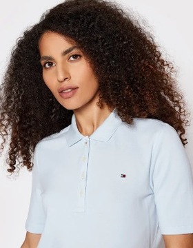 TOMMY HILFIGER NIEBIESKA KOSZULKA POLO LOGO XS SPD