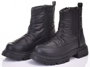 ТЕПЛЫЕ СНЕЖНЫЕ БОТИНКИ УДОБНАЯ ЖЕНСКАЯ ЗИМНЯЯ ОБУВЬ, ЧЕРНАЯ, НА МОЛНИИ