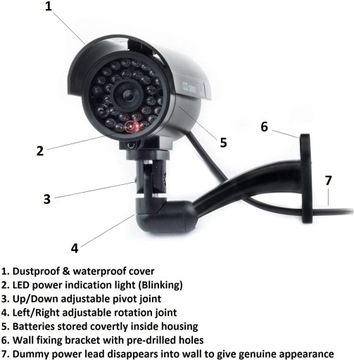 НАРУЖНАЯ МАКЕТНАЯ СВЕТОДИОДНАЯ КАМЕРА CCTV С ДИОДАМИ