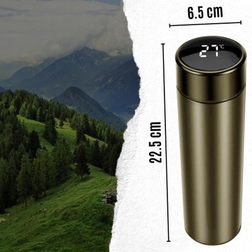 KUBEK TERMICZNY TERMOS LED 500ml NA KAWĘ HERBATĘ DOTYKOWY DO SAMOCHODU