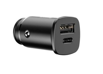 БЛОК ПИТАНИЯ BASEUS АВТОМОБИЛЬНОЕ ЗАРЯДНОЕ УСТРОЙСТВО 1X USB-A USB-C PD 3.0 QC 4.0 5A 30W