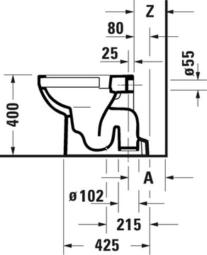 MISKA WC STOJĄCA RIMLESS BIAŁA DURAVIT NO.1