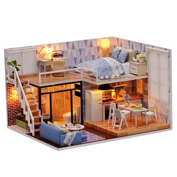 MINIATUROWY DOMEK DLA LALEK ZESTAW DO POKÓJ DIY