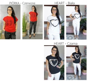 BLUZKA koszulka KOBIECY TSHIRT top MODNE WZORY, M