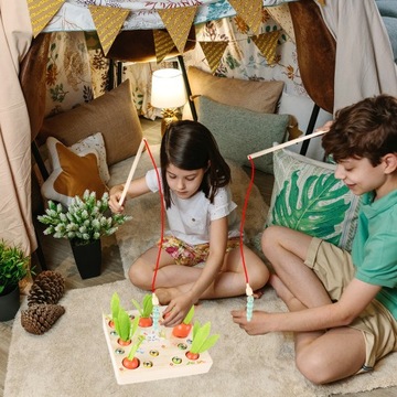 ДЕРЕВЯННАЯ ИГРА «СОБРАЙ МОРКОВЬ» ДЛЯ ДЕТЕЙ