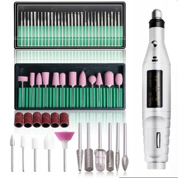 FREZARKA DO PAZNOKCI MANICURE + 3 ZESTAWY FREZÓW