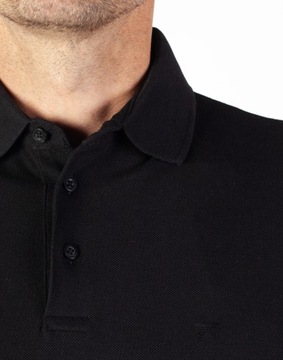 Wrangler REFINED POLO RealBlack REGULAR CZARNE POLO POLÓWKA DŁUGI RĘKAW L