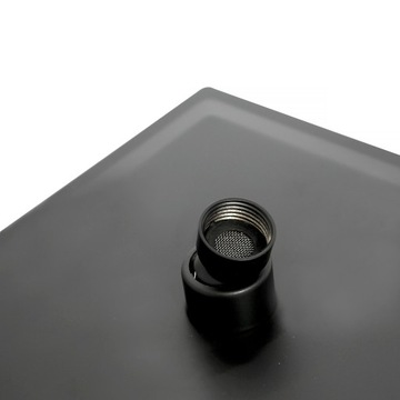 Deszczownica prysznicowa kwadratowa czarna 25cm