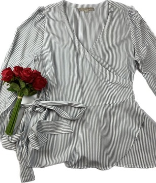Damska bluzka koszulowa kopertowa rayon LOFT USA L