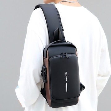 МУЖСКАЯ НАГРУДНАЯ СУМКА С USB-ПОРТОМ