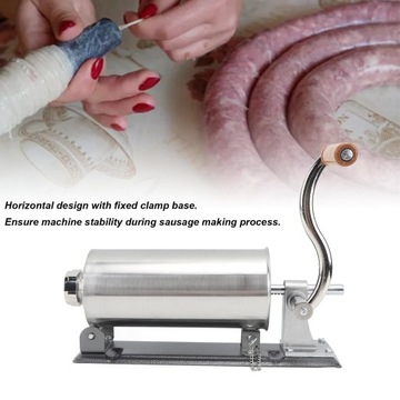 Наполнитель для колбас из нержавеющей стали, 3 л, ручная машина для производства колбас, горизонтальный фильтр