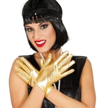 КОРОТКИЕ ЗОЛОТЫЕ ПЕРЧАТКИ 22 СМ