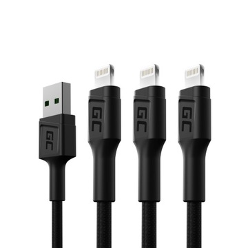 Zestaw 3x Kabel GC Ray USB-A - Lightning LED 200cm do iPhone