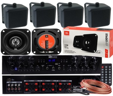 JBL 4 KOLUMNY NAŚCIENNE SUFITOWE WZMACNIACZ 6 STREF BLUETOOTH NAGŁOŚNIENIE