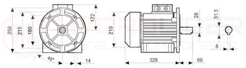 SILNIK ELEKTRYCZNY 4kW 400V I REGULATOR OBROTÓW FALOWNIK WEKTOROWY