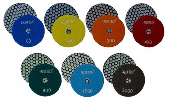 ZESTAW TARCZ DIAMENTOWYCH DO POLEROWANIA GRESU PŁYTEK TARCZE DYSK