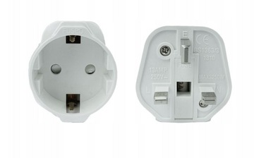Adapter przejściówka gniazdka wtyczka angielska PL EU na UK bezpiecznik