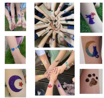 Шаблоны блесток для тату - лесные животные - 10 шт.