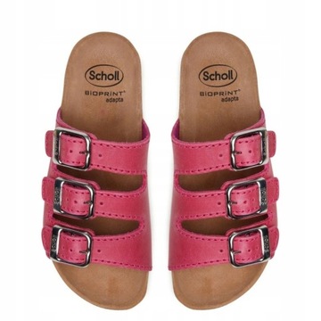 SCHOLL RIO WEDGE AD KLAPKI MEDYCZNE SKÓRZANE FUCHSIA r. 37