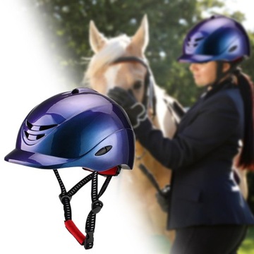 Шлем для верховой езды Профессиональный регулируемый дышащий Horse M Синий
