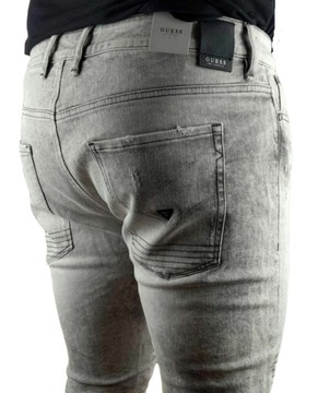 Męskie jeansy Guess Bonk -M73A07D1HB5 w stylu "na motor" oryginalne W36/L32