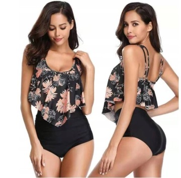 STRÓJ KĄPIELOWY BIKINI WYSOKI STAN BOHO 42 XL