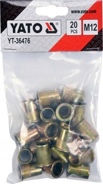 YATO Nitonakrętki stalowe M12 20szt.