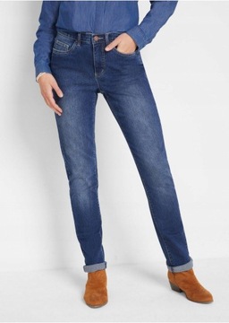 JEANSOWE STRAIGHT NIEBIESKIE 56 1I4F26 BONPRIX SPODNIE