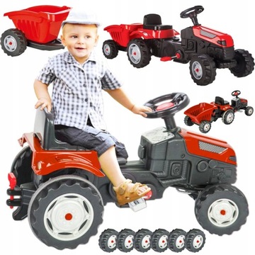 PILSAN ОГРОМНЫЙ ПЕДАЛЬНЫЙ ТРАКТОР С РУЛЕМ, ПРИЦЕПОМ И СИГНАЛОМ