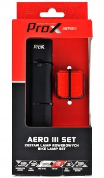 Комплект фонарей PROX AERO: передний 400 лм + задний 30 лм USB