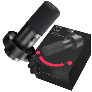 FIFINE K688 MIKROFON DYNAMICZNY USB XLR DO KOMPUTERA STUDIA RADIOWY PRO+