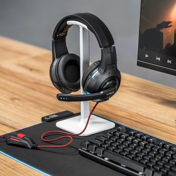 НАКЛЕЙНЫЕ ИГРОВЫЕ НАУШНИКИ С RGB-СВЕТОДИОДОМ МИКРОФОН РАЗЪЕМ USB ДЛИННЫЙ КАБЕЛЬ