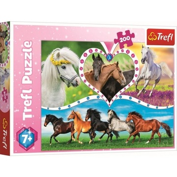 Puzzle dla dzieci 200 elementów Piękne Konie GRUBE