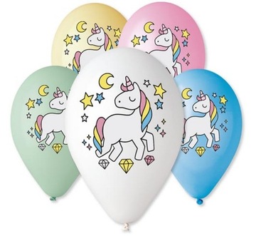 Zestaw Balony z jednorożcem Jednorożec 5 sztuk