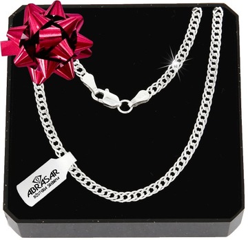 MĘSKI SREBRNY ŁAŃCUSZEK ROMBO 45cm DIAMENTOWANY SREBRO PRÓBA 925