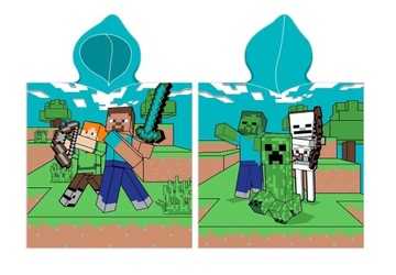 MINECRAFT RĘCZNIK z KAPTUREM PONCZO 50x115 PONCHO STEVE CREEPER