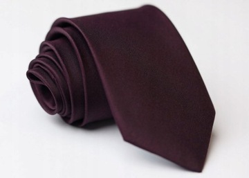 KRAWAT FIOLETOWY ELEGANCKI SZER. 6,5 CM ŚLIWKOWY