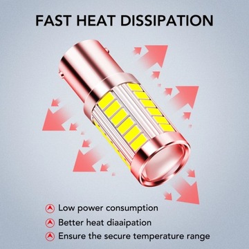 1pcs BA15S P21W 1156 Car LED Reverse Light Bulb For VW Passat B5 B6 Golf 4