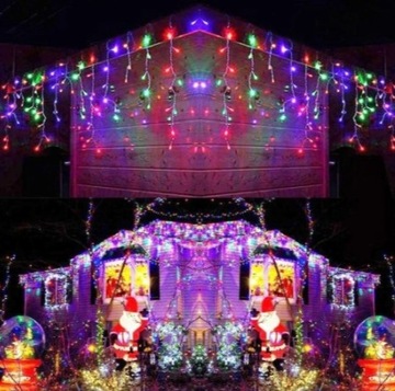 ICILS ГИРЛАНДНАЯ ШТОРА 500 LED МНОГОЦВЕТНАЯ + ВСПЫШКА