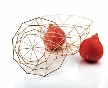 KOSZ METALOWY ZŁOTY LAKIEROWANY NA OWOCE PREZENTY