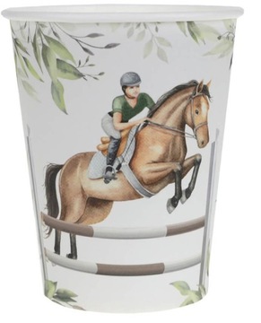 Kubeczki papierowe JAZDA KONNA Koń 270ml 10 sztuk Urodziny